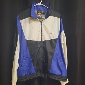 Vintage 90s JCPenney USA Olympics Windbreaker Jacket Adult Size Large Nylon Blue